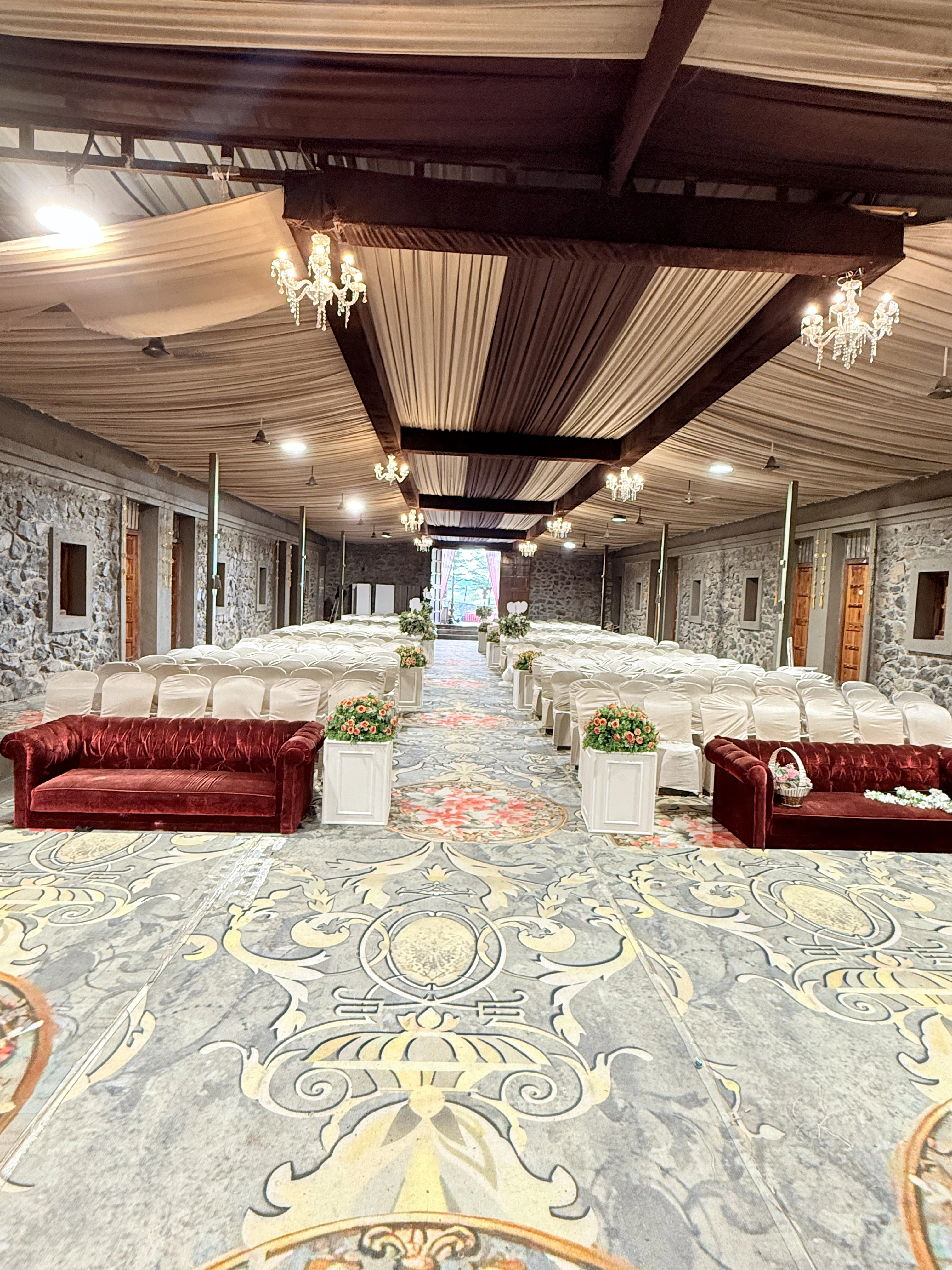 Traditional ceremony setup at Wada