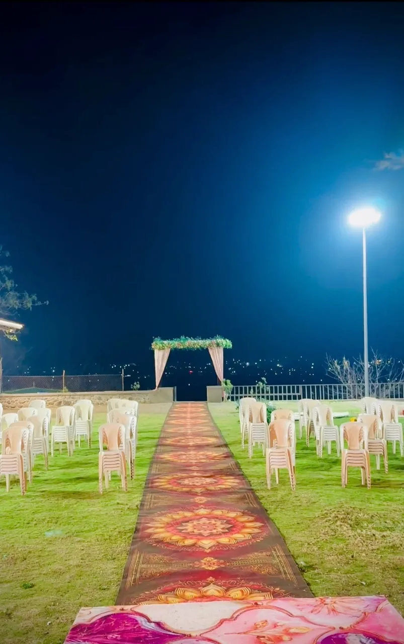 Hills wedding decor setup